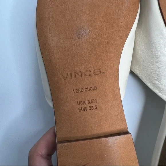 Vince Hedi Pointed Toe Mules Cream Size 8.5 - Picture 11 of 12